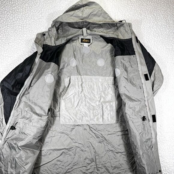Eddie Bauer Jacket Mens XL Beige PVC Nylon Vented Waterproof Rain Coat - Picture 9 of 15